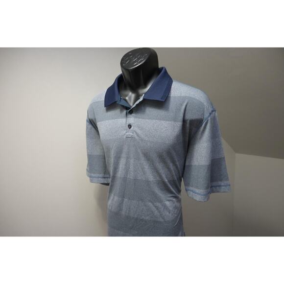 Devereux Golf Polo Shirt Striped Dry Fitting Stretch Athetic Mens Size 2XL XXL - Picture 3 of 8